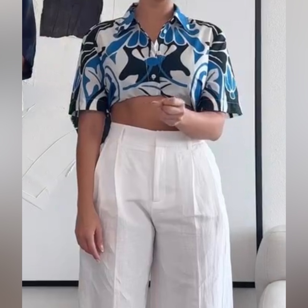 ZARA Printed blouse!- blue pattern